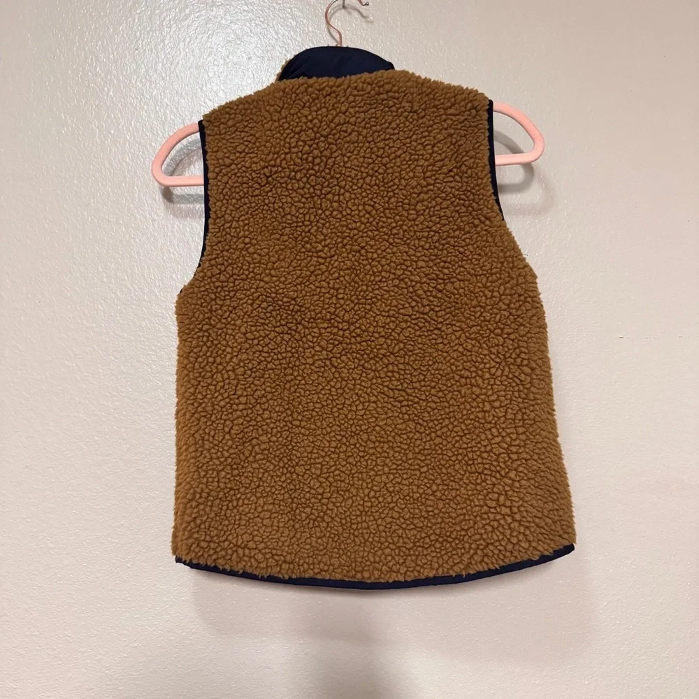Crewcuts Brown Sherpa Vest with Navy Accents